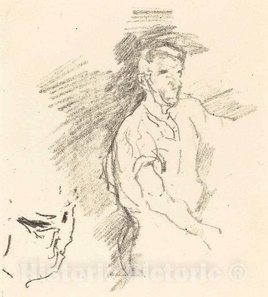 Art Print : James McNeill Whistler, Sketch of a Blacksmith, 1895 - Vintage Wall Art