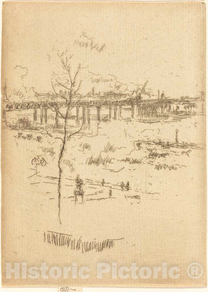 Art Print : James McNeill Whistler, Charing Cross Railway-Bridge, c. 1887 - Vintage Wall Art