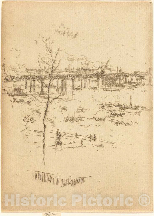 Art Print : James McNeill Whistler, Charing Cross Railway-Bridge, c. 1887 - Vintage Wall Art
