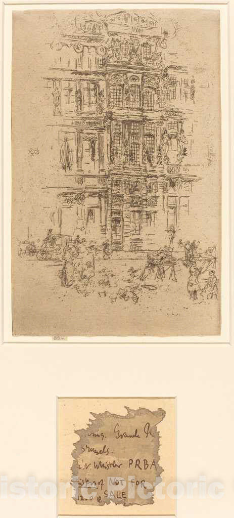 Art Print : James McNeill Whistler, Palaces, Brussels, 1887 - Vintage Wall Art