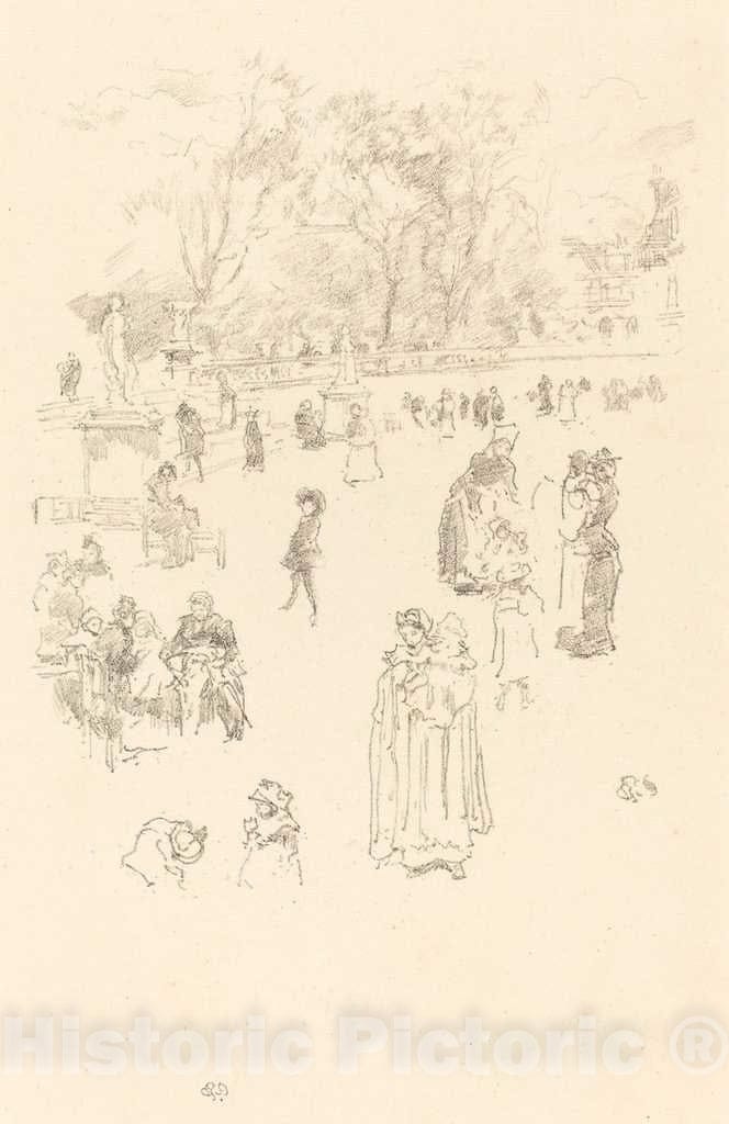 Art Print : James McNeill Whistler, Nursemaids: Les Bonnes du Luxembourg, 1894 - Vintage Wall Art