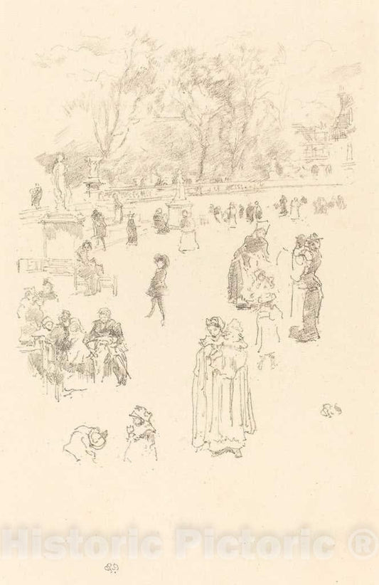 Art Print : James McNeill Whistler, Nursemaids: Les Bonnes du Luxembourg, 1894 - Vintage Wall Art