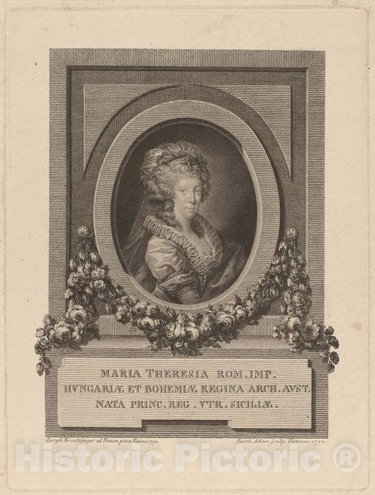 Art Print : Adam After Josef Kreutzinger, Marie-ThÃ©rÃ¨se, Holy Roman Empress, 1792 - Vintage Wall Art