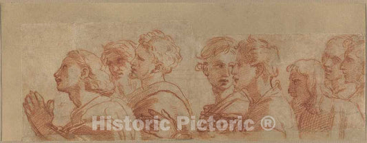 Art Print : Raphael, Eight Apostles, c. 1514 - Vintage Wall Art
