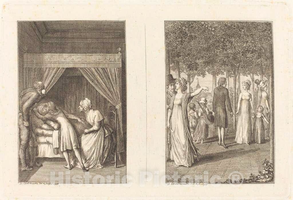 Art Print : Daniel Nikolaus Chodowiecki, Illustrations to La Fontaine, c.1800 - Vintage Wall Art