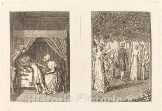Art Print : Daniel Nikolaus Chodowiecki, Illustrations to La Fontaine, c.1800 - Vintage Wall Art