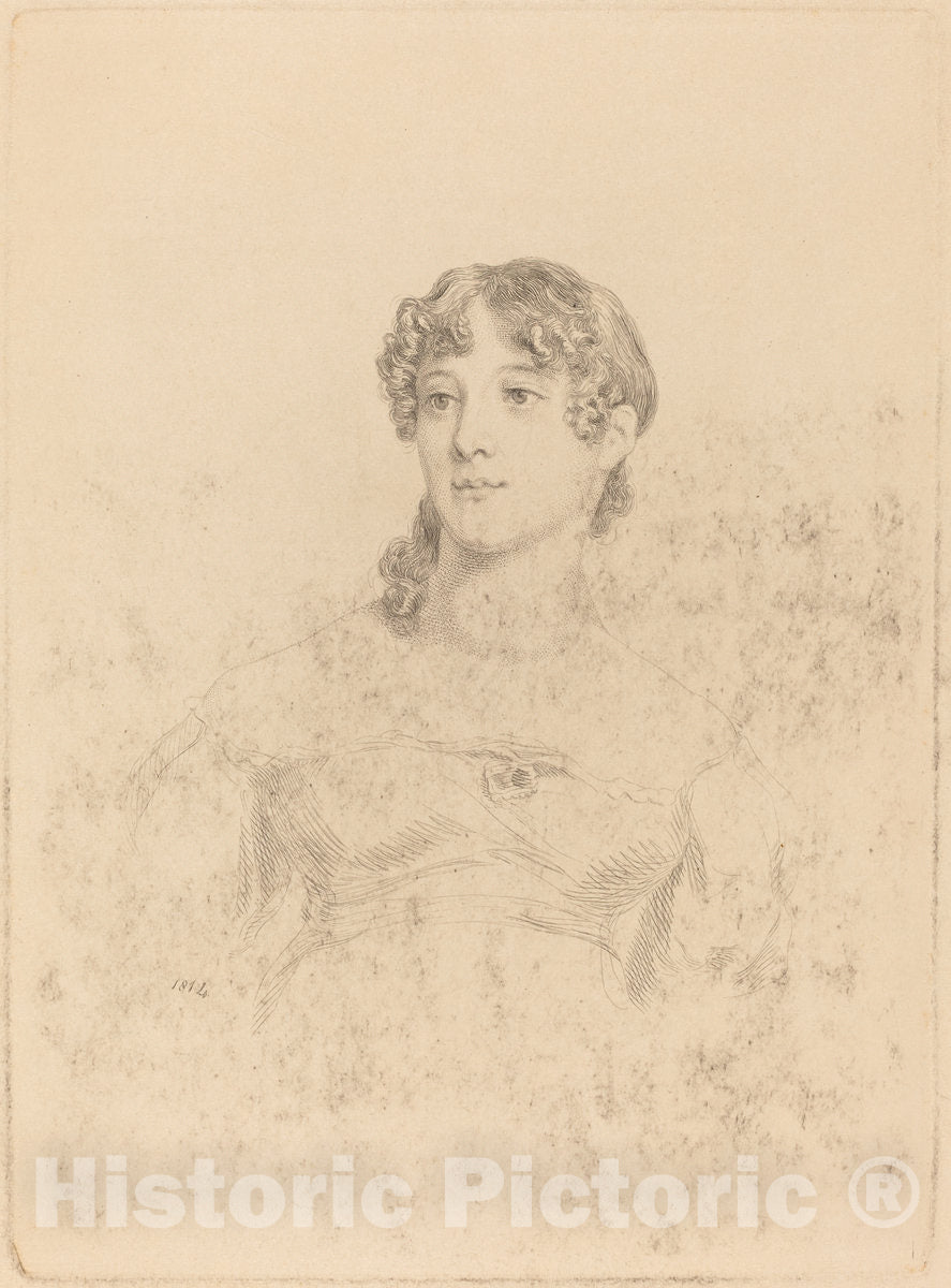 Art Print : Portrait of a Woman, 1814 - Vintage Wall Art
