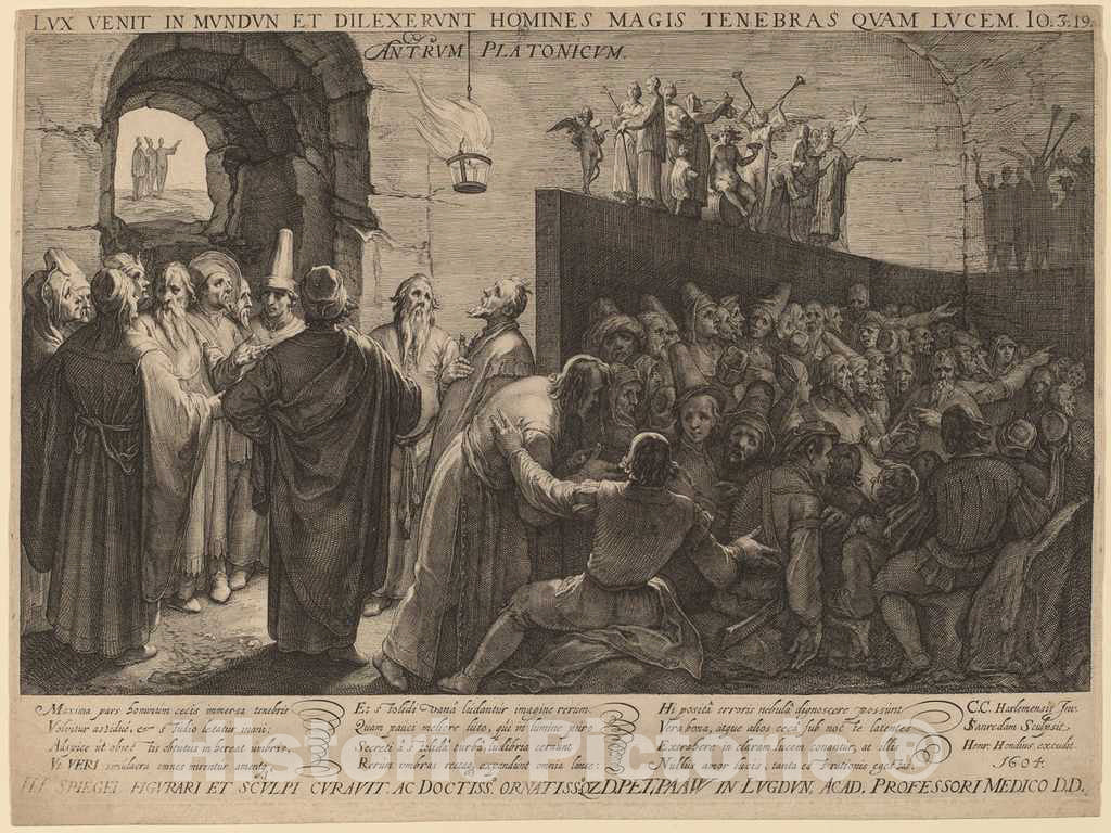 Art Print : Plato's Cave 1604,  Jan Pietersz Saenredam after Cornelis Cornelisz van Haarlem -  Vintage Wall Art