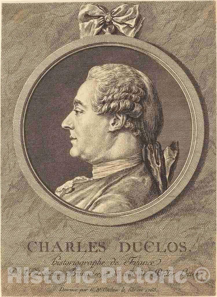 Art Print : Charles-Nicolas Cochin II, Charles Duclos, 1763 - Vintage Wall Art