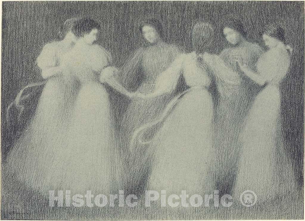 Art Print : Henri EugÃ©ne Le Sidaner, La Ronde, 1897 - Vintage Wall Art