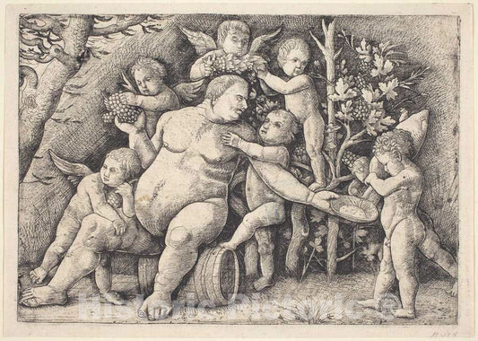 Art Print : Hopfer After Mantegna, Silenus - Vintage Wall Art