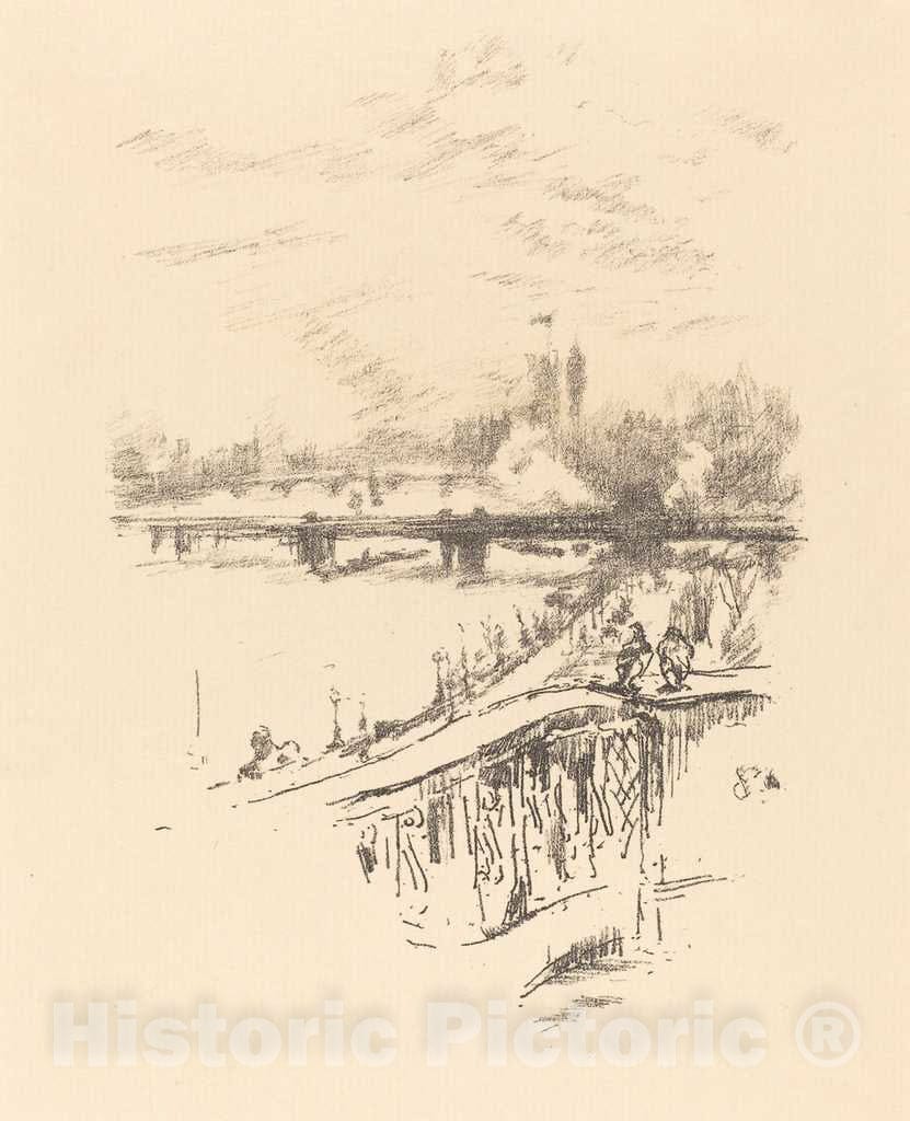 Art Print : James McNeill Whistler, Savoy Pigeons, 1896 - Vintage Wall Art