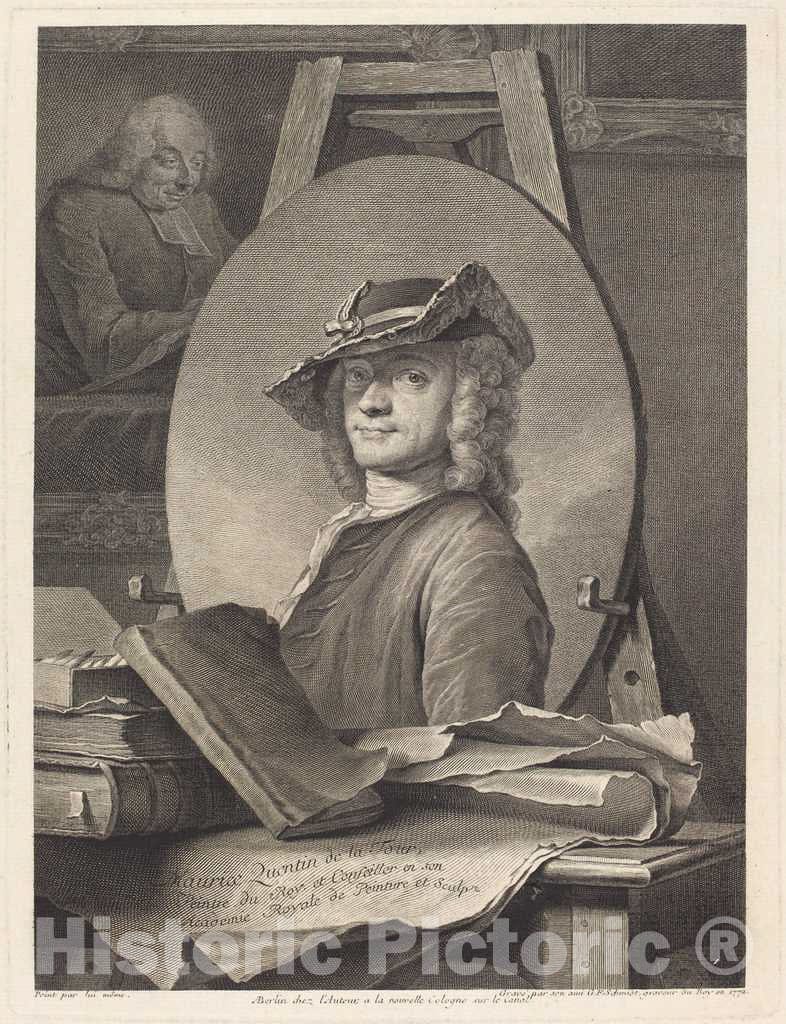 Art Print : Schmidt After Quentin de La Tour, Maurice Quentin de la Tour, 1772 - Vintage Wall Art