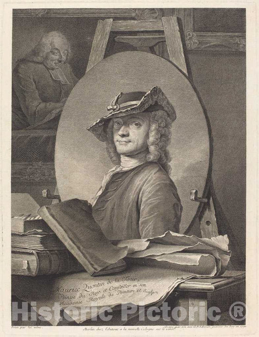 Art Print : Schmidt After Quentin de La Tour, Maurice Quentin de la Tour, 1772 - Vintage Wall Art