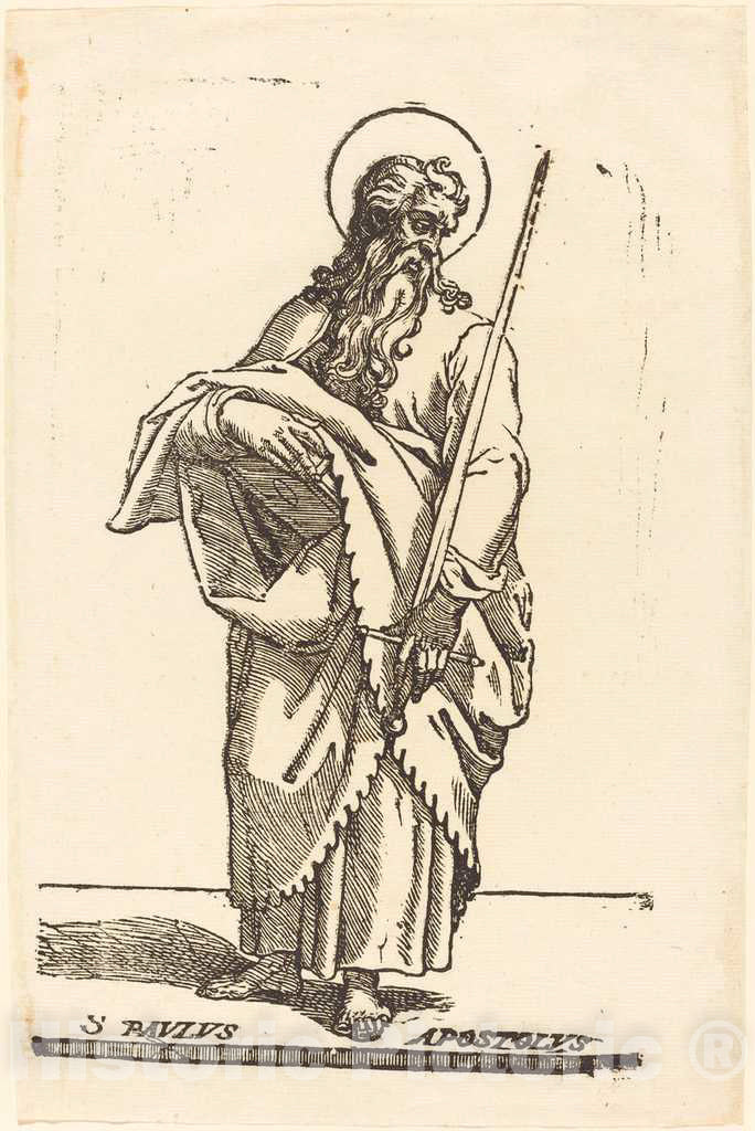 Art Print : Jacques Stella, Saint Paul - Vintage Wall Art