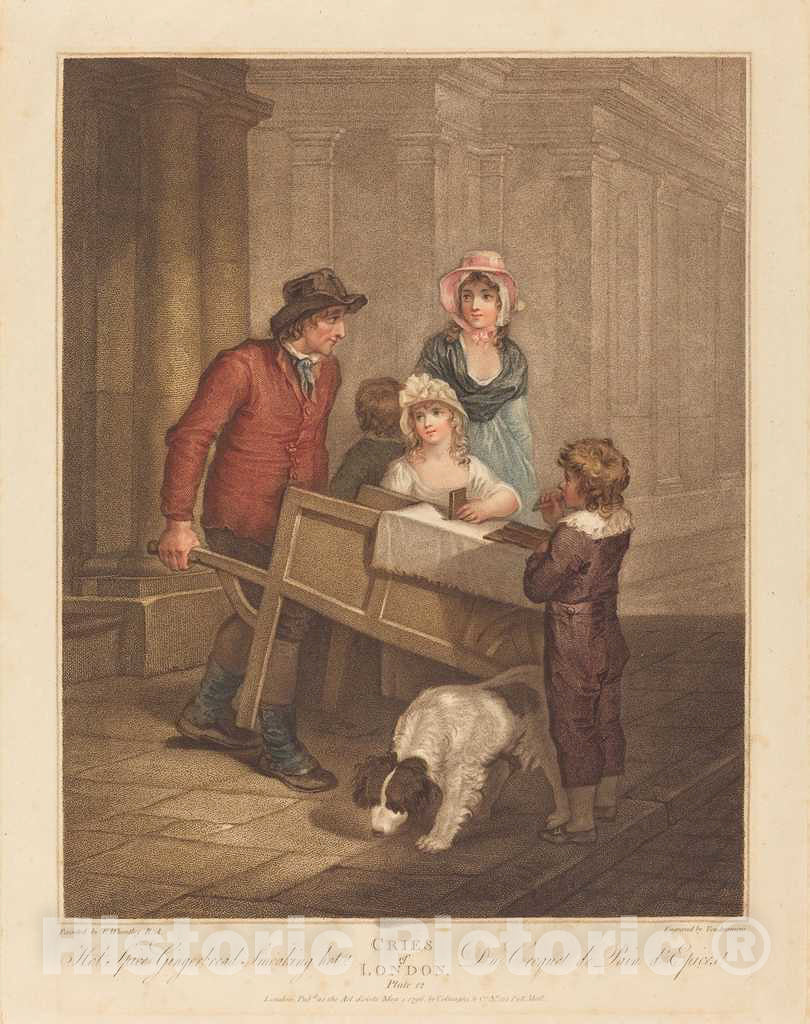 Art Print : Vendramini After Francis Wheatley, Hot Spice Ginger Bread Smoking Hot, 1796 - Vintage Wall Art
