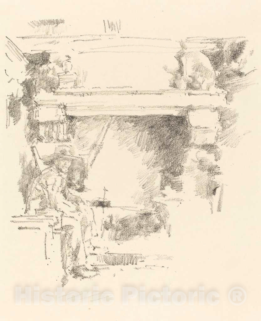 Art Print : James McNeill Whistler, The Fireplace, 1893 - Vintage Wall Art