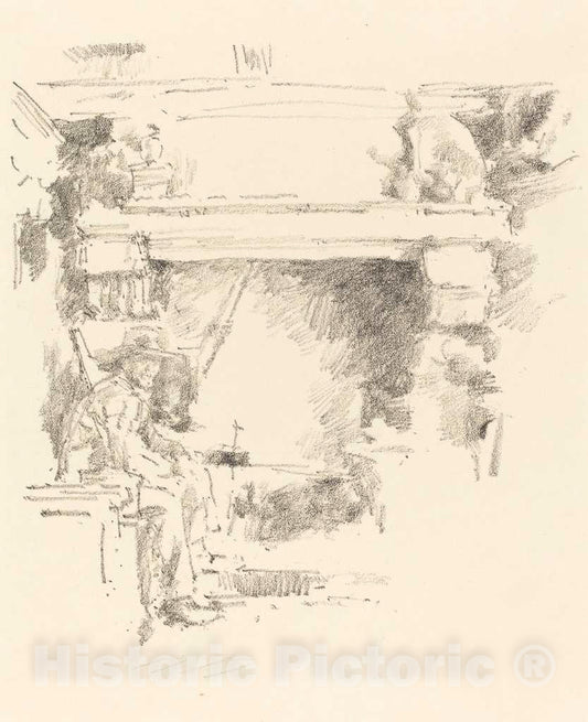 Art Print : James McNeill Whistler, The Fireplace, 1893 - Vintage Wall Art