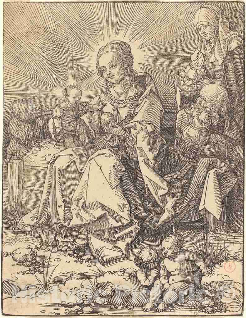 Art Print : Albrecht DÃ¼rer, The Holy Family on a Grassy Bench, 1526 - Vintage Wall Art