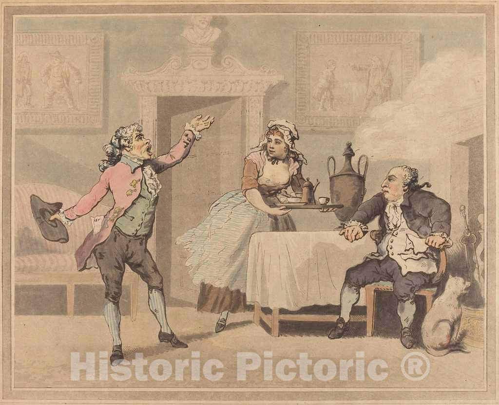 Art Print : Rowlandson, Manager and Spouter, 1784 - Vintage Wall Art