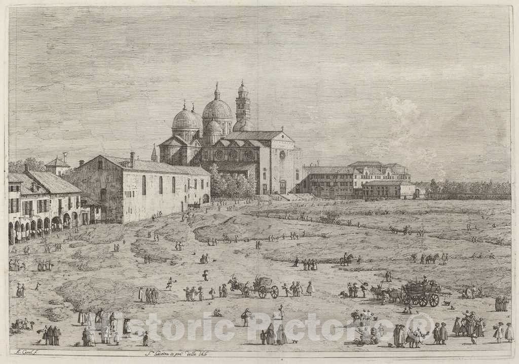 Art Print : Canaletto, S. Giustina in Pra Della Vale, c.1741 - Vintage Wall Art
