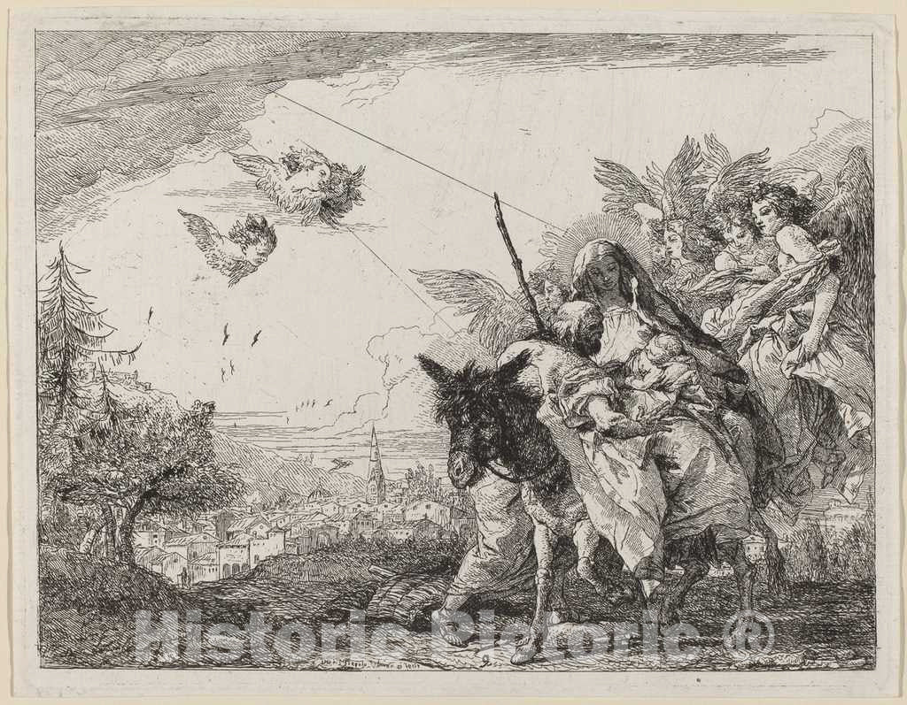 Art Print : Giovanni Domenico Tiepolo, Joseph, Standing, Adores The Child, 1753 - Vintage Wall Art