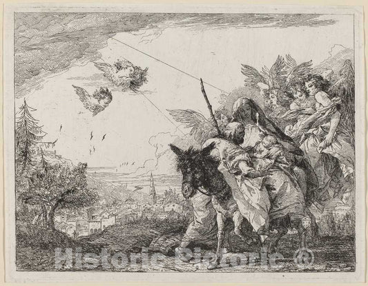 Art Print : Giovanni Domenico Tiepolo, Joseph, Standing, Adores The Child, 1753 - Vintage Wall Art