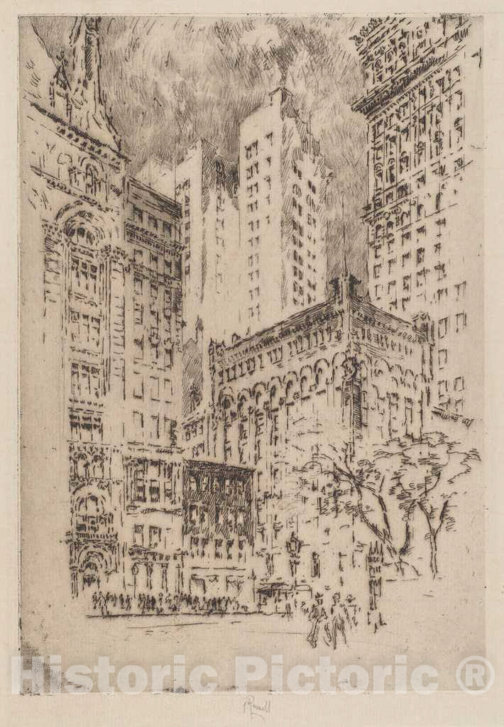 Art Print : Joseph Pennell, Four-Story House, 1904 - Vintage Wall Art