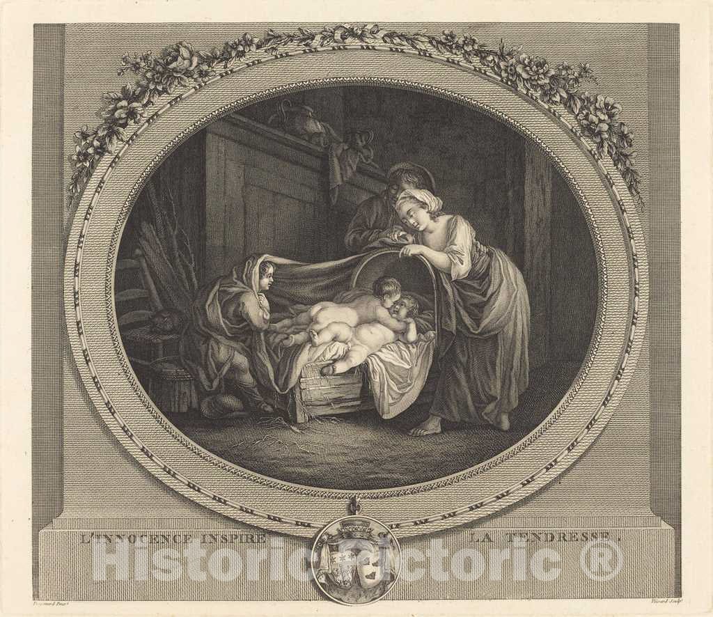 Art Print : Voysard After Fragonard, L'innocence Inspire la tendresse - Vintage Wall Art
