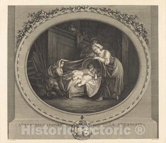 Art Print : Voysard After Fragonard, L'innocence Inspire la tendresse - Vintage Wall Art