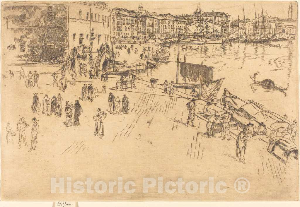 Art Print : James McNeill Whistler, The Riva, No.I, c.1880 - Vintage Wall Art