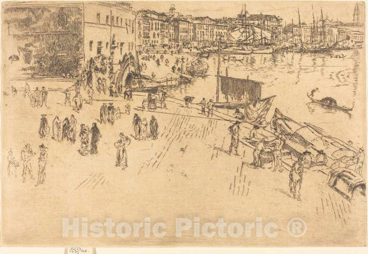 Art Print : James McNeill Whistler, The Riva, No.I, c.1880 - Vintage Wall Art
