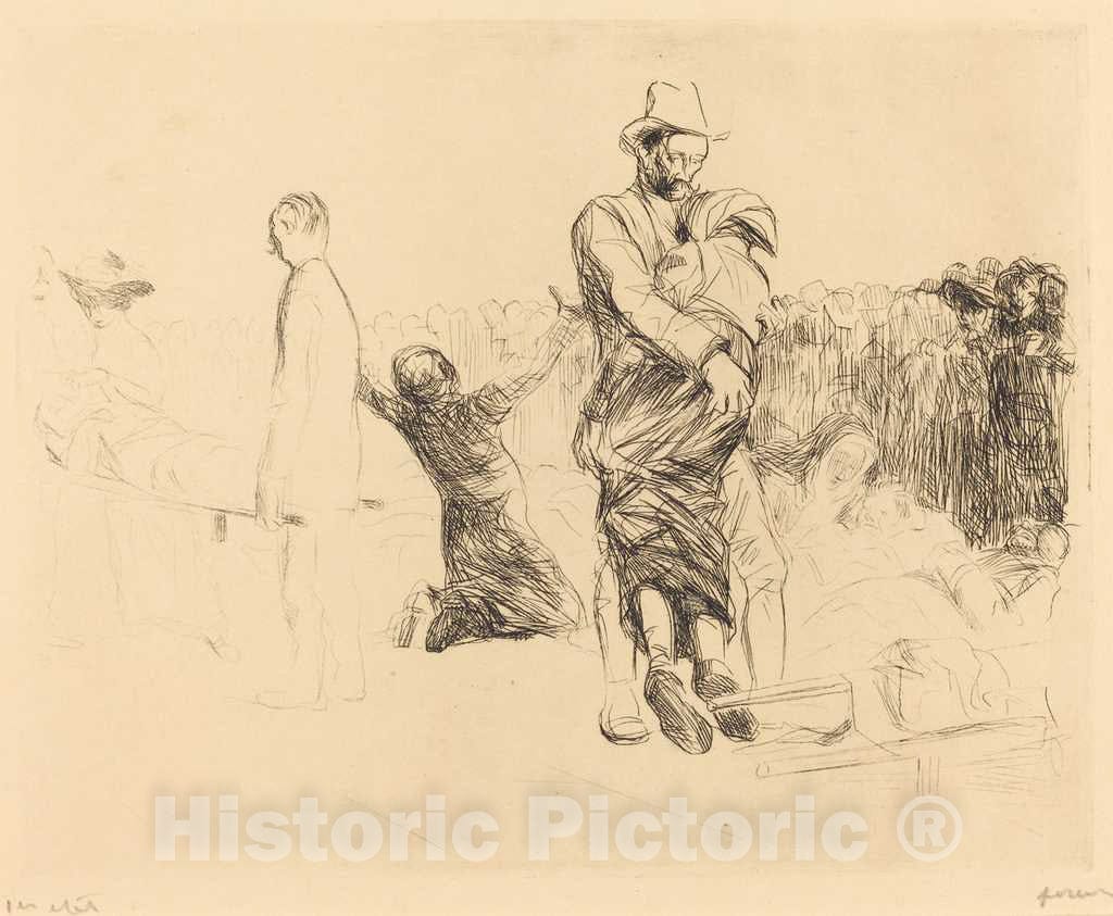 Art Print : Louis Forain, Lourdes, Transport of The Paralyzed, c.1913 - Vintage Wall Art