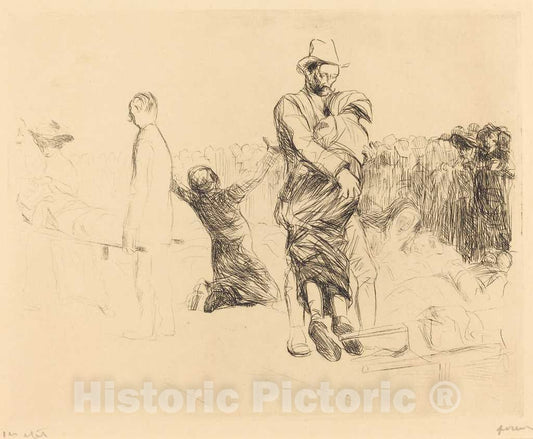 Art Print : Louis Forain, Lourdes, Transport of The Paralyzed, c.1913 - Vintage Wall Art