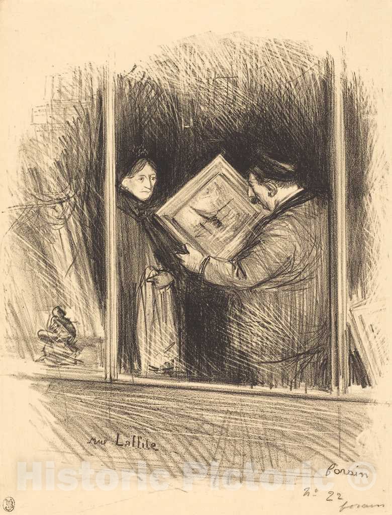 Art Print : Louis Forain, Laffitte Street, c. 1892 - Vintage Wall Art
