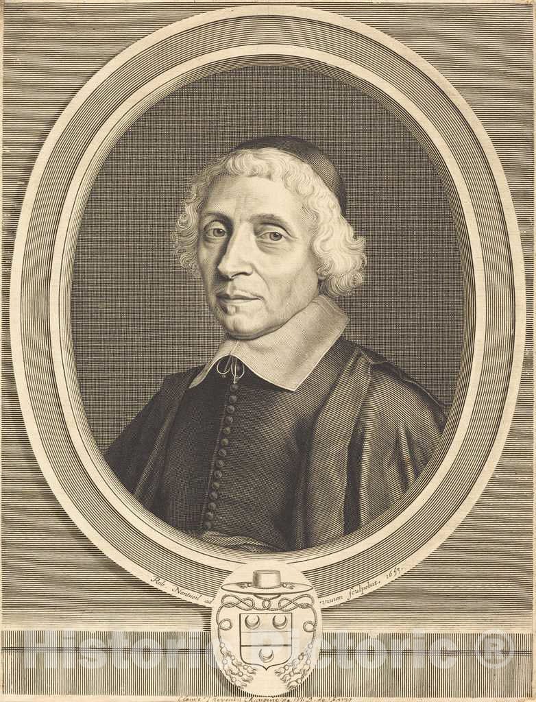 Art Print : Robert Nanteuil, Cardinal de Bonzi, 1678 - Vintage Wall Art
