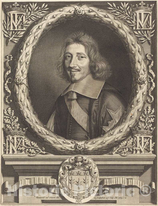 Art Print : Robert Nanteuil, Chancellor Michel Le Tellier, 1659 - Vintage Wall Art