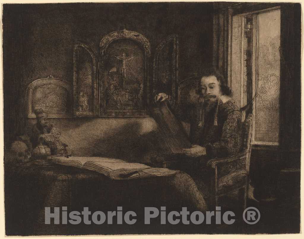 Art Print : Rembrandt, Abraham Francen, c. 1657 - Vintage Wall Art