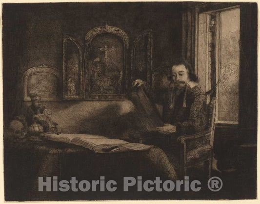 Art Print : Rembrandt, Abraham Francen, c. 1657 - Vintage Wall Art