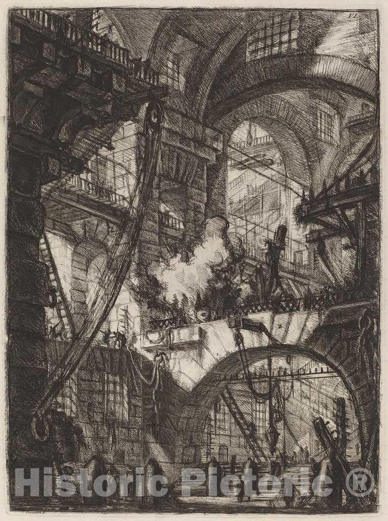 Art Print : Giovanni Battista Piranesi, The Smoking Fire, c.1805 - Vintage Wall Art