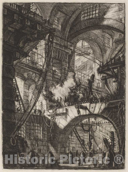 Art Print : Giovanni Battista Piranesi, The Smoking Fire, c.1805 - Vintage Wall Art