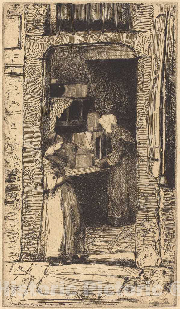 Art Print : James McNeill Whistler, La Marchande de Moutarde, 1858 - Vintage Wall Art