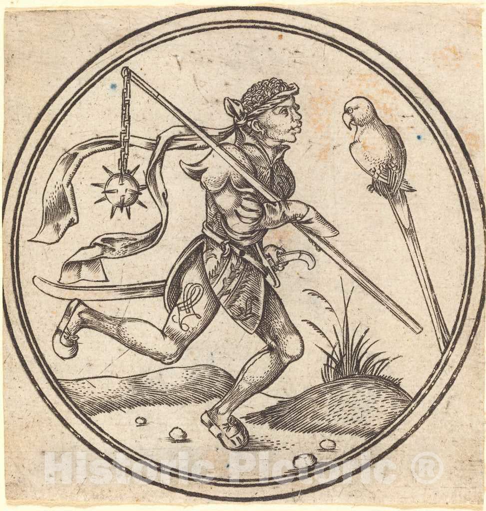 Art Print : The Jack of Parrots, c. 1500 - Vintage Wall Art