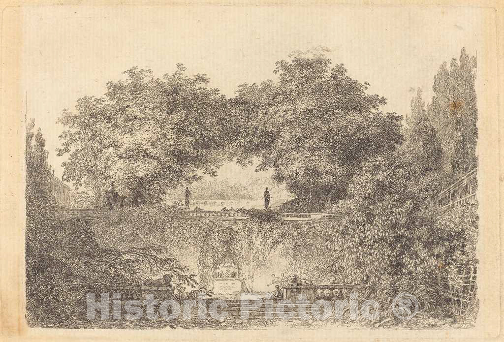 Art Print : Saint-Non After Fragonard, Le Petit PARC, c.1763 - Vintage Wall Art