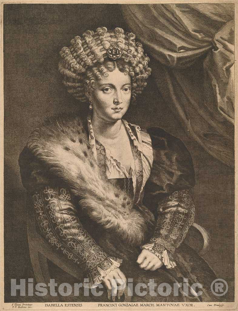 Art Print : Vorsterman After Rubens, Isabella d'Este - Vintage Wall Art