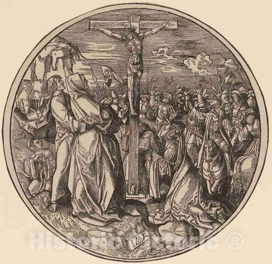 Art Print : Jacob Cornelisz Van Oostsanen, The Crucifixion, 1514 - Vintage Wall Art