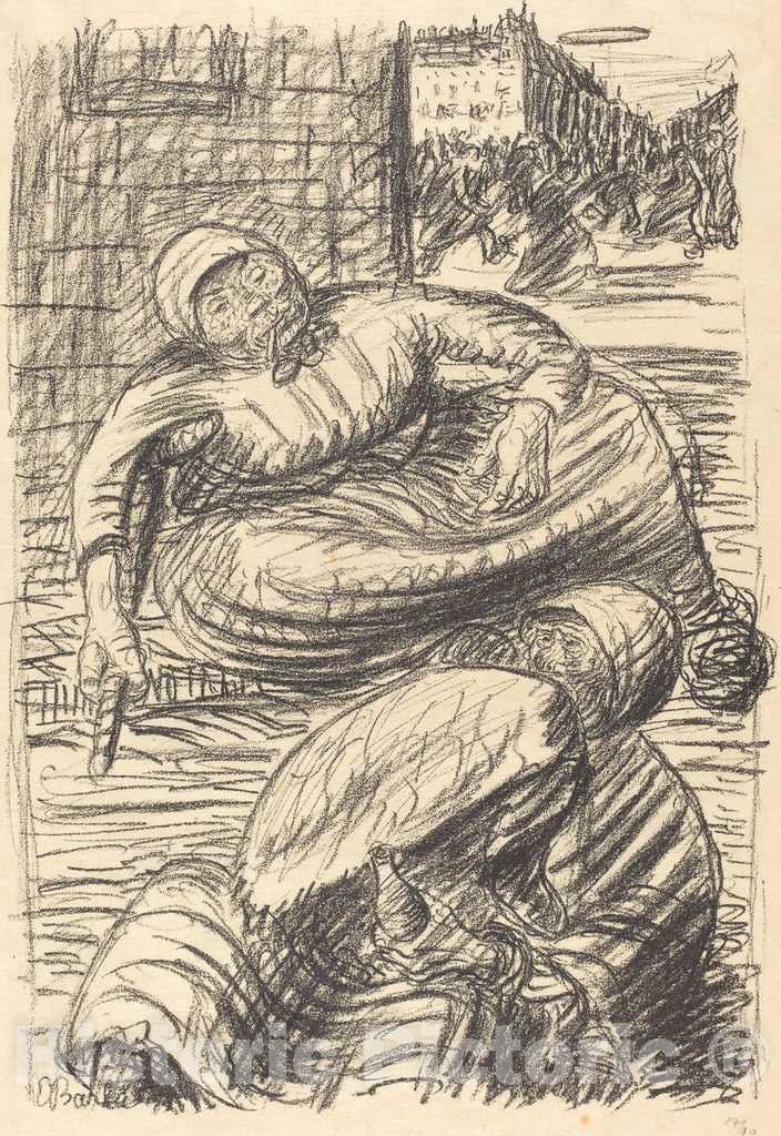 Art Print : Ernst Barlach, Street in Warsaw, 1915 - Vintage Wall Art