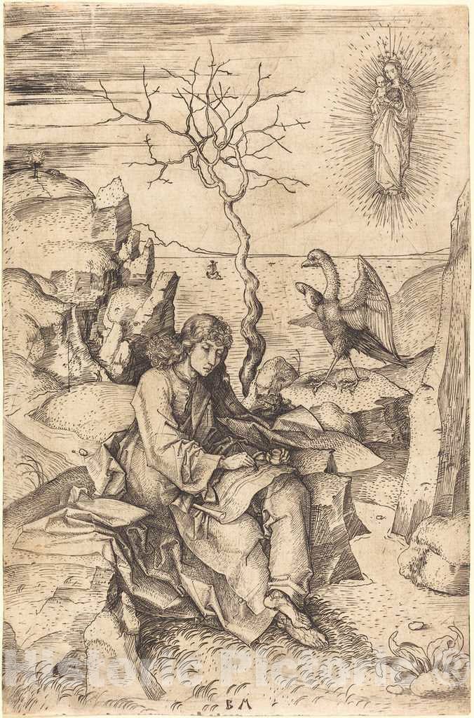 Art Print : Saint John on Patmos, c.1485 - Vintage Wall Art