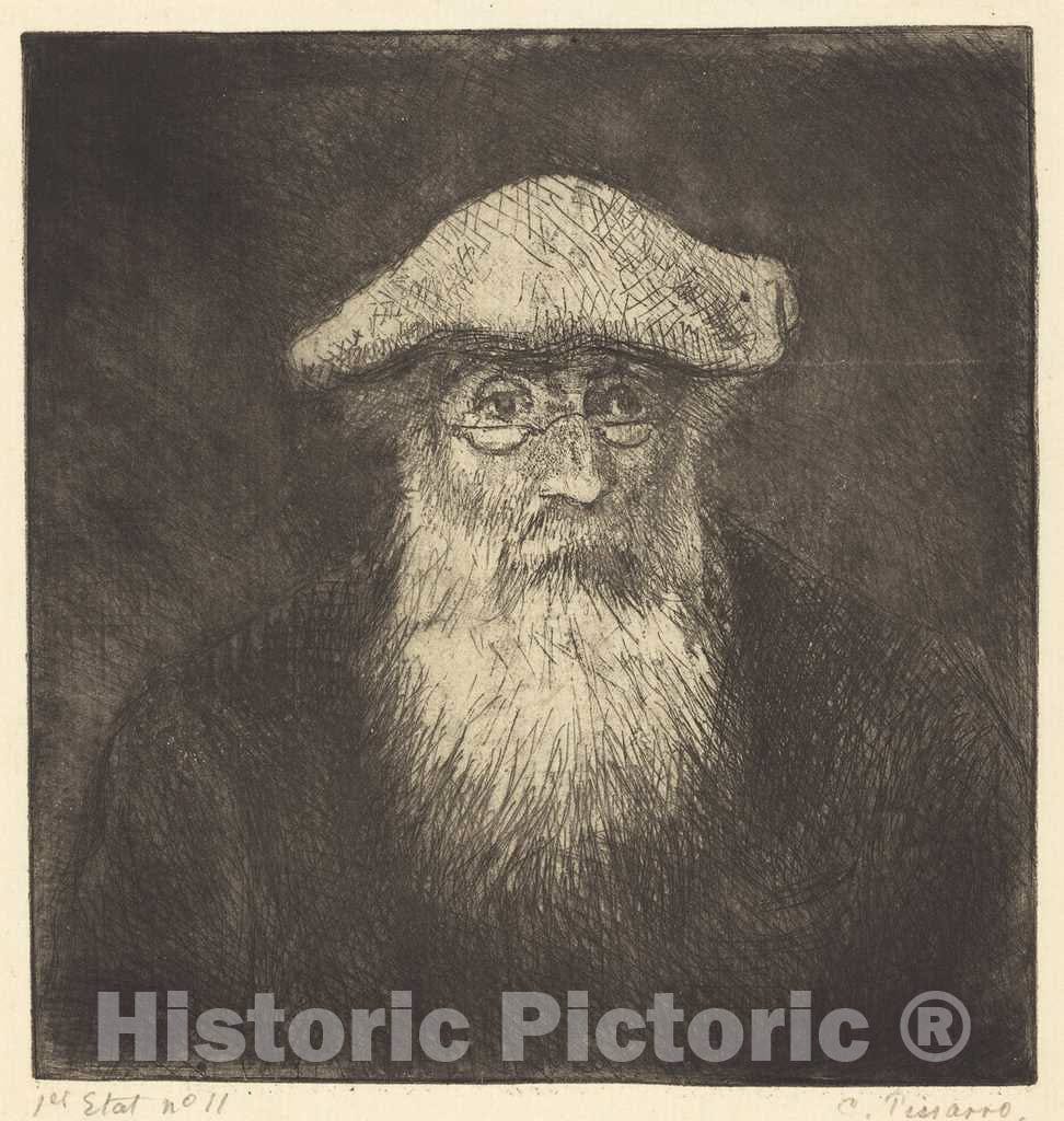 Art Print : Camille Pissarro, Self-Portrait (Camille Pissarro, par lui-Meme), c. 1890 - Vintage Wall Art