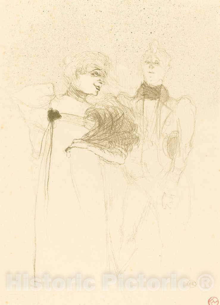 Art Print : Henri de Toulouse-Lautrec, Mlle. Lender in Madame Satan (Mlle. Lender Dans Madame Satan), 1894 - Vintage Wall Art